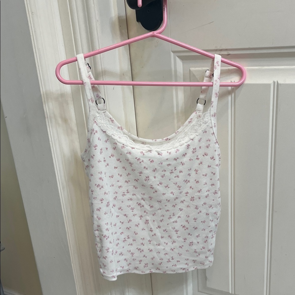 4 for $15 Hollister Floral White and Pink Camisole